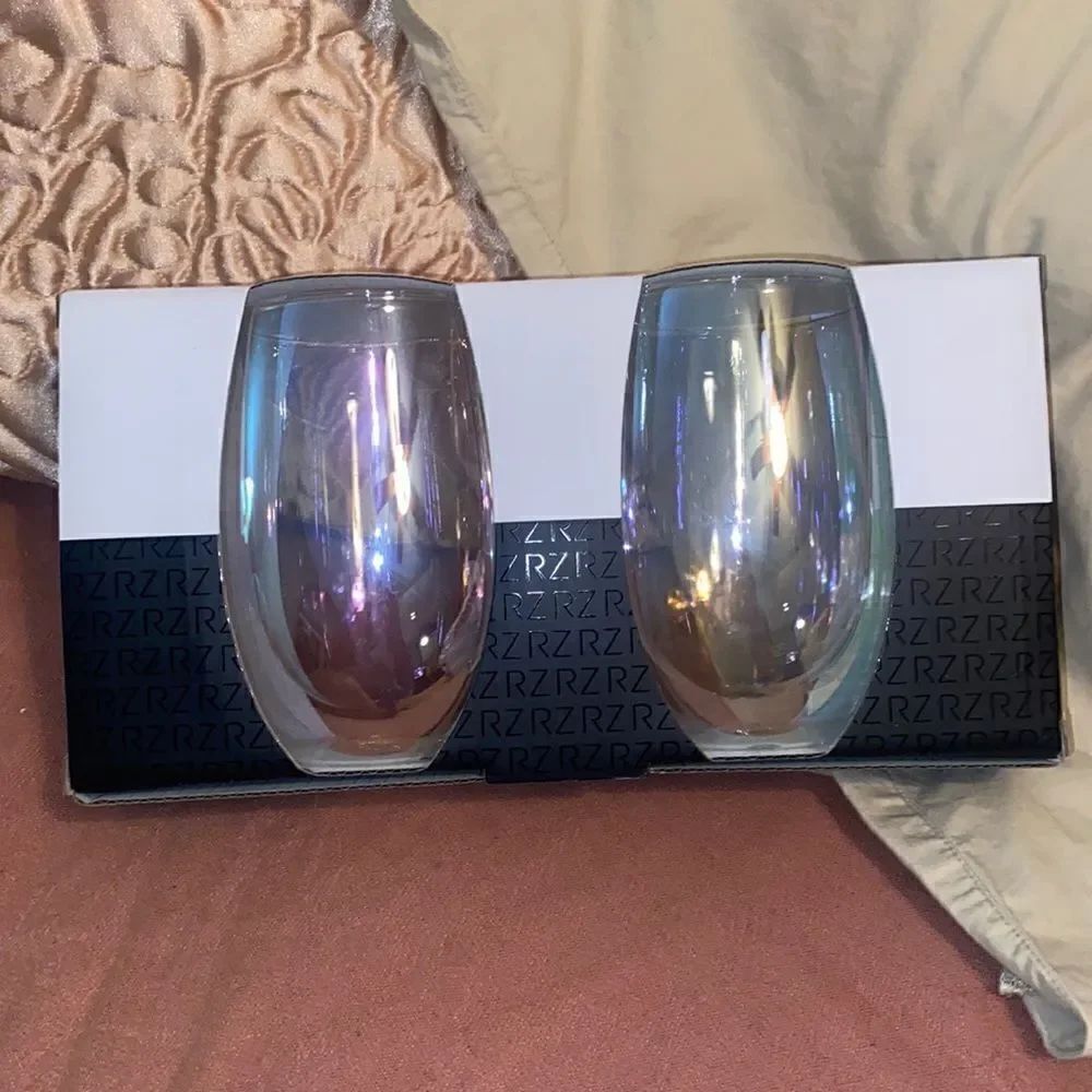 Rachel Zoe Set of Two Double Wall Stemless Wine Glasses!